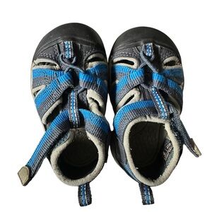 Keen Newport H2 Toddler Size 4 Blue Navy Black‎ Sandals Water Sports Closed Toe